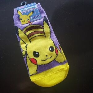 Pokemon Pikachu Yellow and Purple Socks